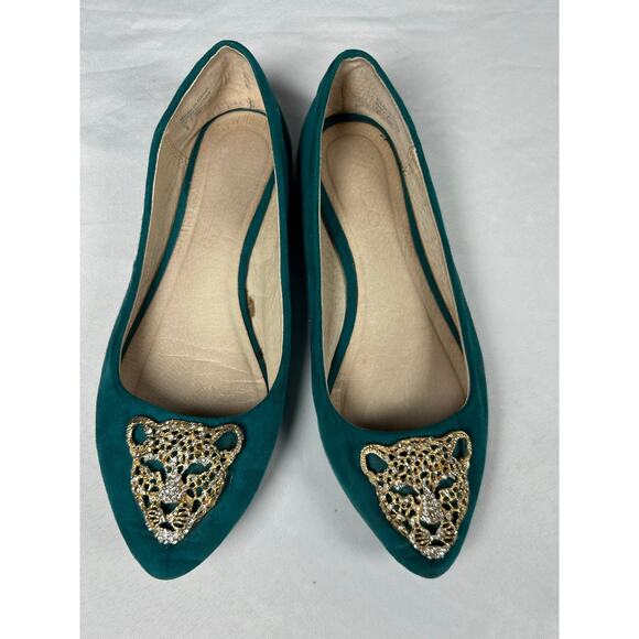 Aldo Womens Flats Loafers Size 6 Black Decorative Leopard Head Slip On Shoes - Picture 1 of 5